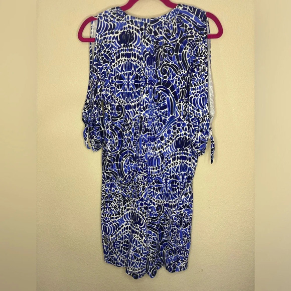 Lilly Pulitzer Bryce Romper in Bright Navy Taverna Tile - Picture 6 of 10